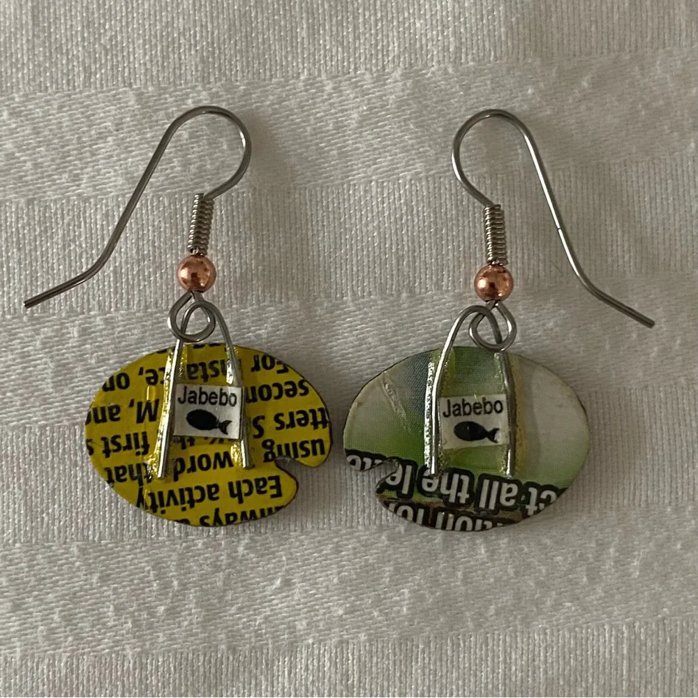 Artist Palette Paint & Brush Drop Earrings  Hand Made Signed Jewelry Art EUC